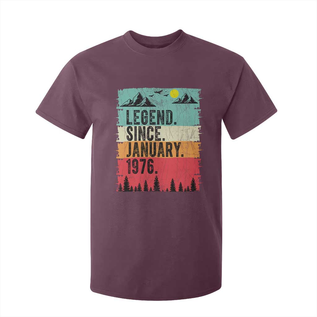 Personalized 1976 Birthday T Shirt For Kid Custom Date Vintage Retro 50th Birthday Gifts 50 Years Old TS10 Maroon Print Your Wear