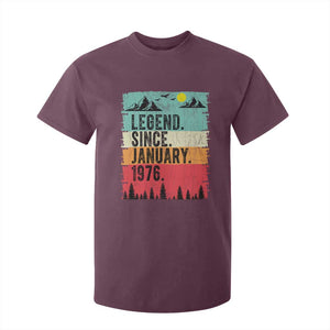 Personalized 1976 Birthday T Shirt For Kid Custom Date Vintage Retro 50th Birthday Gifts 50 Years Old TS10 Maroon Print Your Wear