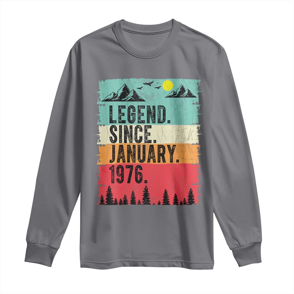 Personalized 1976 Birthday Long Sleeve Shirt Custom Date Vintage Retro 50th Birthday Gifts 50 Years Old TS10 Charcoal Print Your Wear