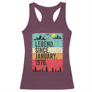 Personalized 1976 Birthday Racerback Tank Top Custom Date Vintage Retro 50th Birthday Gifts 50 Years Old TS10 Maroon Print Your Wear
