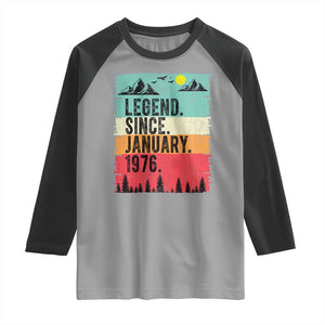 Personalized 1976 Birthday Raglan Shirt Custom Date Vintage Retro 50th Birthday Gifts 50 Years Old TS10 Sport Gray Black Print Your Wear