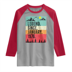 Personalized 1976 Birthday Raglan Shirt Custom Date Vintage Retro 50th Birthday Gifts 50 Years Old TS10 Sport Gray Red Print Your Wear
