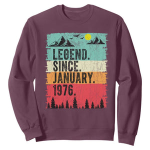 Personalized 1976 Birthday Sweatshirt Custom Date Vintage Retro 50th Birthday Gifts 50 Years Old TS10 Maroon Print Your Wear