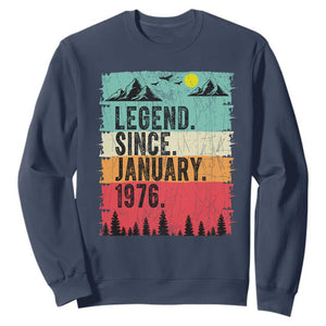 Personalized 1976 Birthday Sweatshirt Custom Date Vintage Retro 50th Birthday Gifts 50 Years Old TS10 Navy Print Your Wear