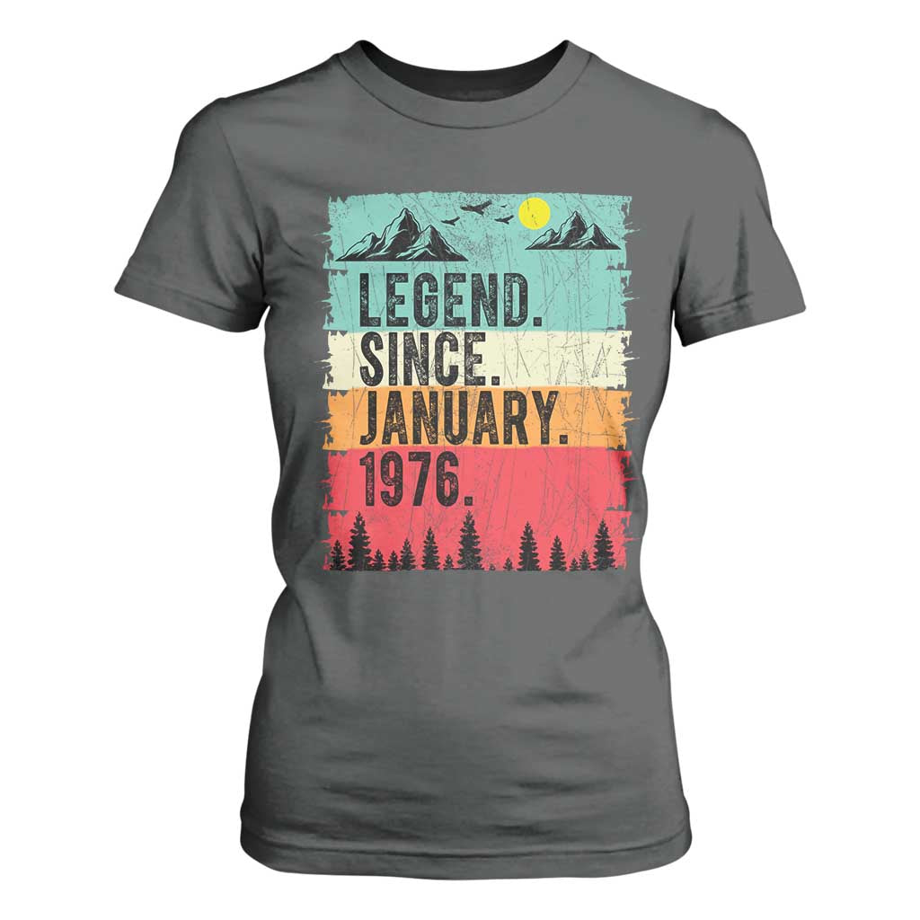 Personalized 1976 Birthday T Shirt For Women Custom Date Vintage Retro 50th Birthday Gifts 50 Years Old TS10 Dark Heather Print Your Wear
