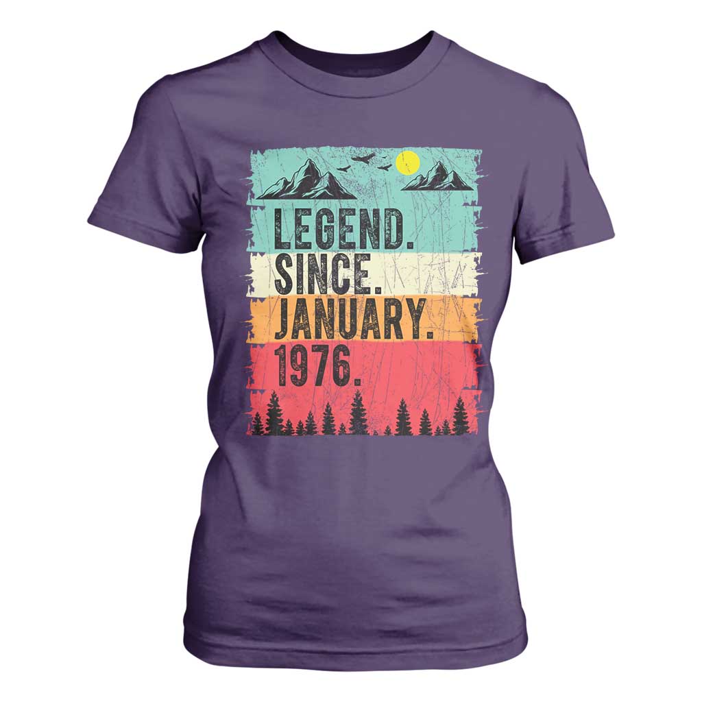 Personalized 1976 Birthday T Shirt For Women Custom Date Vintage Retro 50th Birthday Gifts 50 Years Old TS10 Purple Print Your Wear