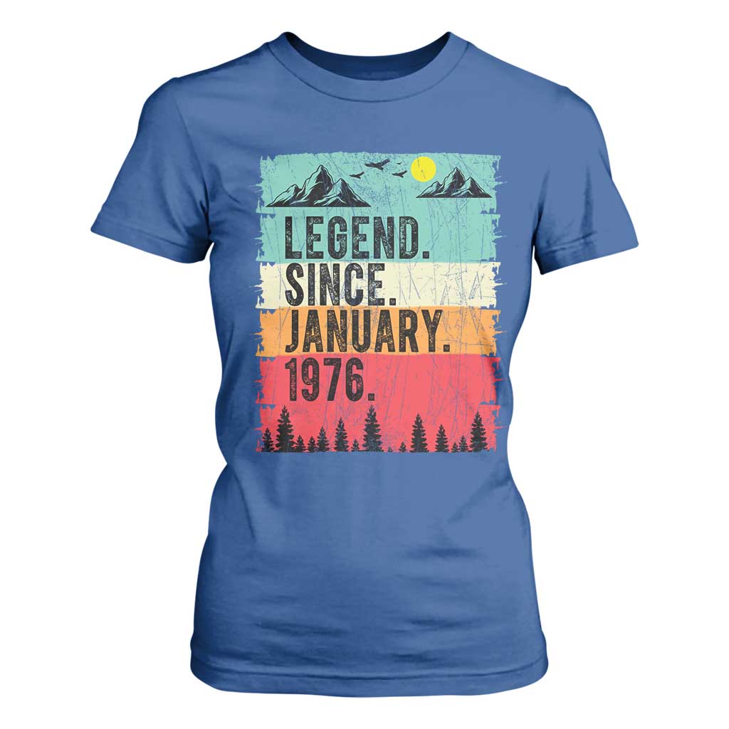 Personalized 1976 Birthday T Shirt For Women Custom Date Vintage Retro 50th Birthday Gifts 50 Years Old TS10 Royal Blue Print Your Wear