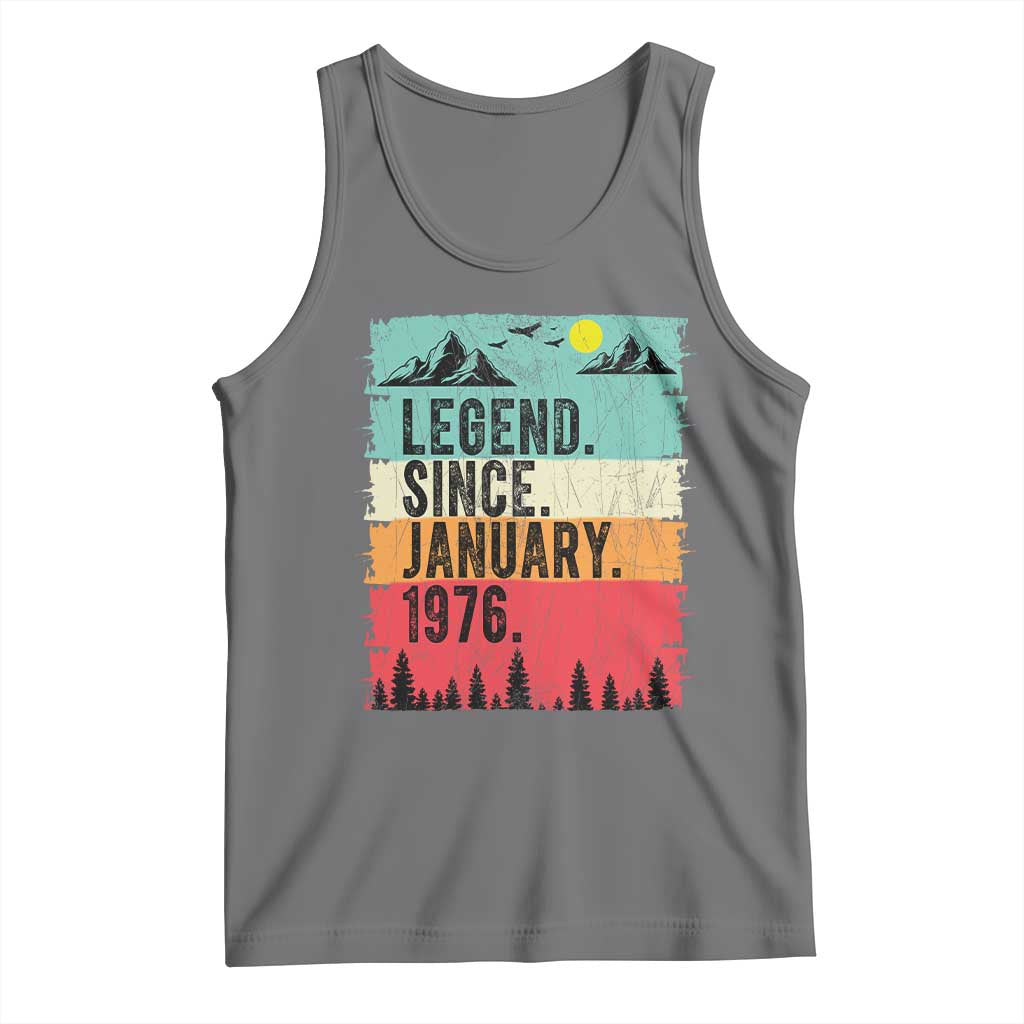 Personalized 1976 Birthday Tank Top Custom Date Vintage Retro 50th Birthday Gifts 50 Years Old TS10 Black Heather Print Your Wear