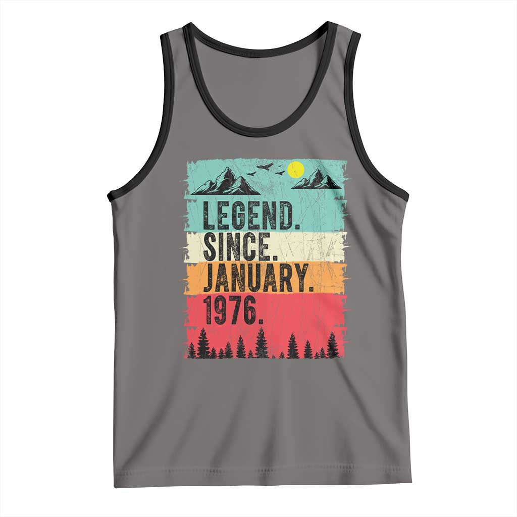 Personalized 1976 Birthday Tank Top Custom Date Vintage Retro 50th Birthday Gifts 50 Years Old TS10 Deep Heather Black Print Your Wear