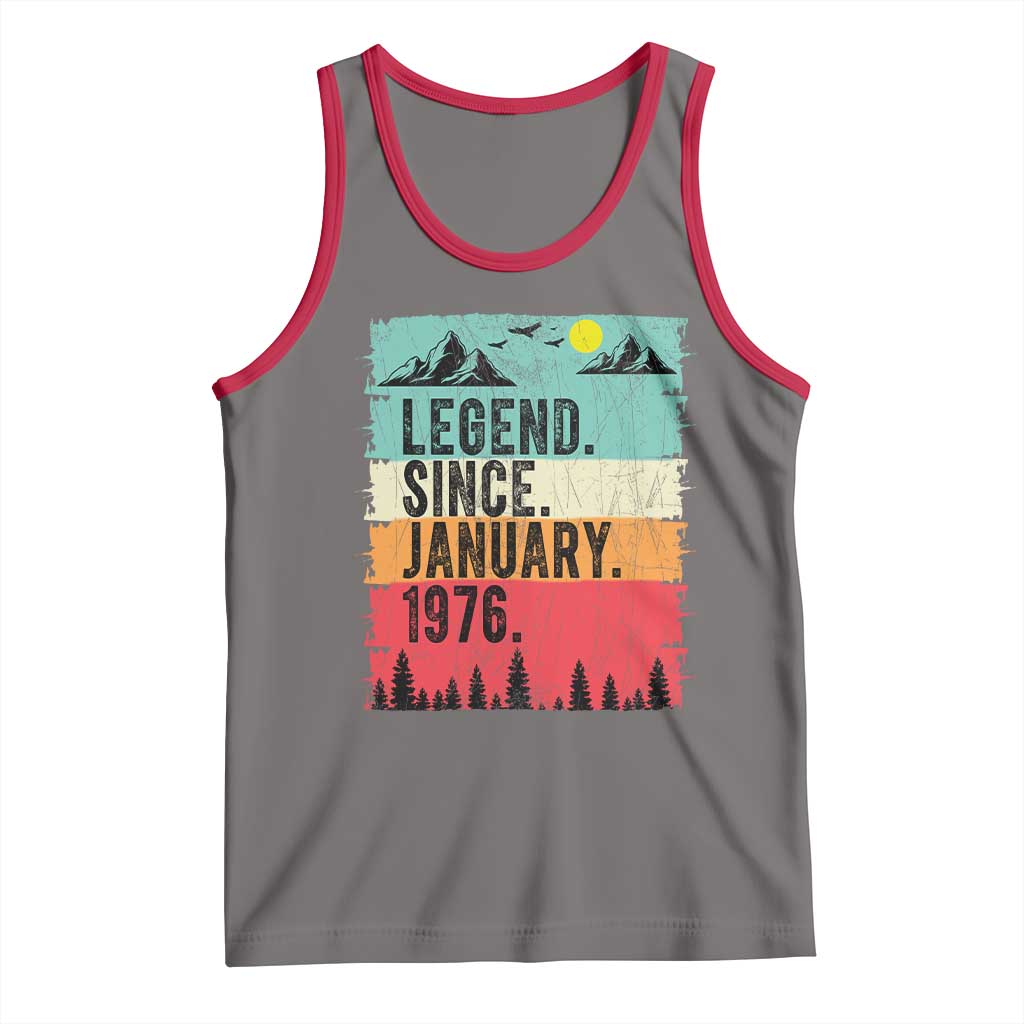 Personalized 1976 Birthday Tank Top Custom Date Vintage Retro 50th Birthday Gifts 50 Years Old TS10 Deep Heather Red Print Your Wear