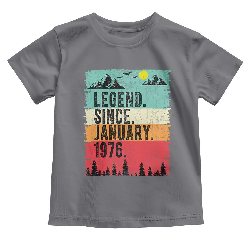 Personalized 1976 Birthday Toddler T Shirt Custom Date Vintage Retro 50th Birthday Gifts 50 Years Old TS10 Charcoal Print Your Wear