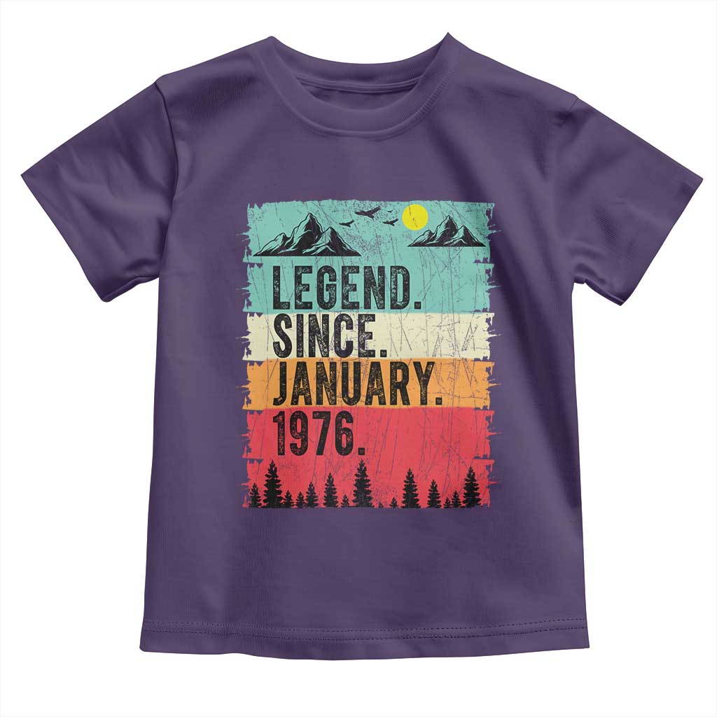 Personalized 1976 Birthday Toddler T Shirt Custom Date Vintage Retro 50th Birthday Gifts 50 Years Old TS10 Purple Print Your Wear