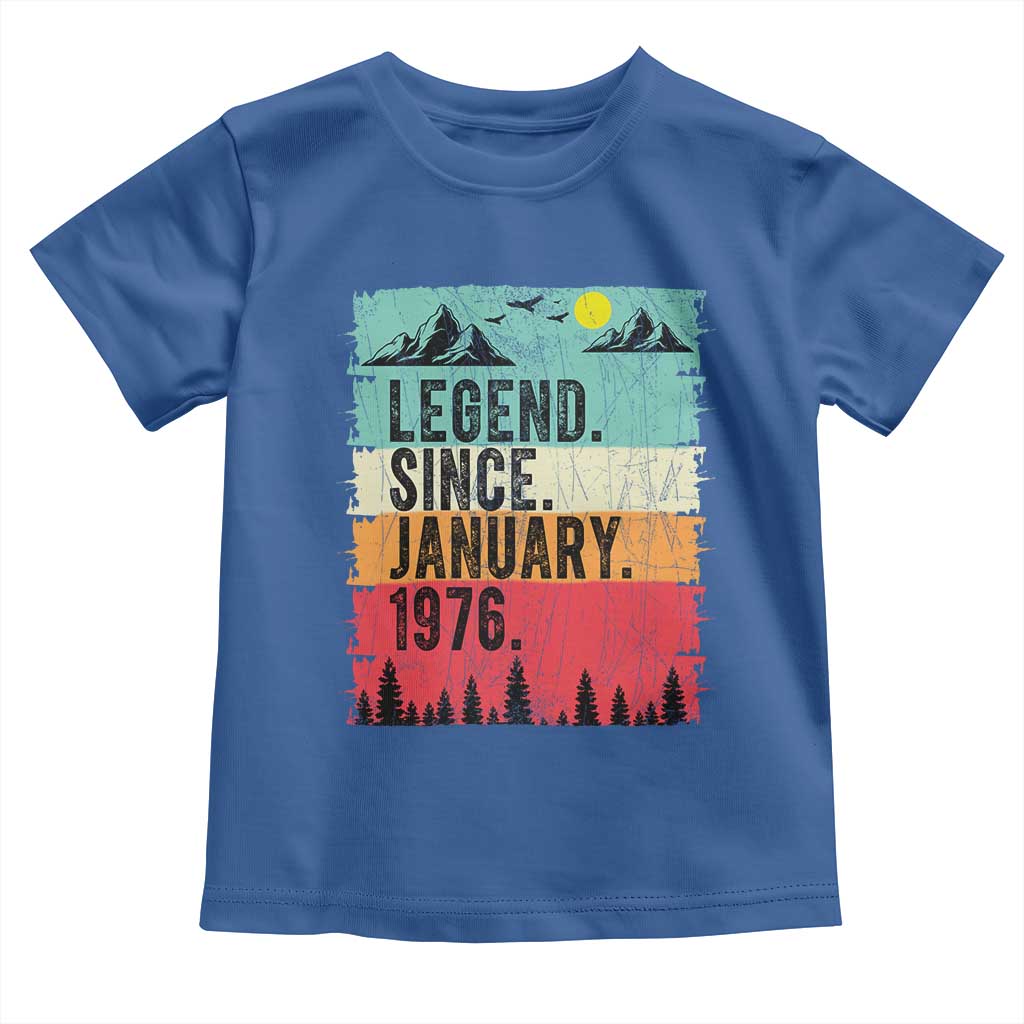 Personalized 1976 Birthday Toddler T Shirt Custom Date Vintage Retro 50th Birthday Gifts 50 Years Old TS10 Royal Blue Print Your Wear