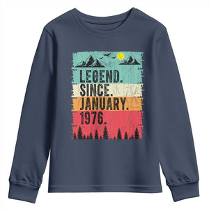 Personalized 1976 Birthday Youth Sweatshirt Custom Date Vintage Retro 50th Birthday Gifts 50 Years Old TS10 Navy Print Your Wear