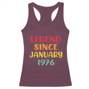 Personalized Legend Since 1976 Racerback Tank Top Custom Month Vintage Retro 50th Birthday Gifts 50 Years Old TS10 Maroon Print Your Wear