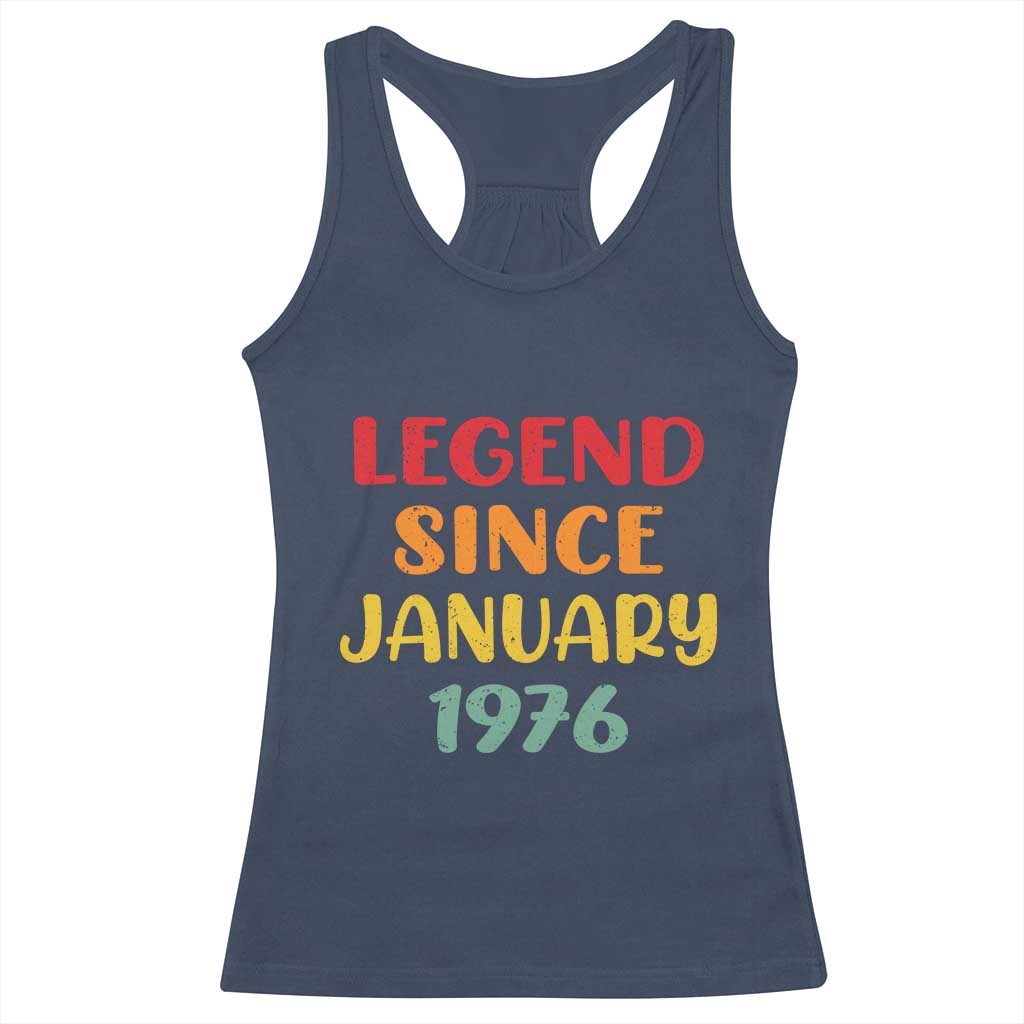 Personalized Legend Since 1976 Racerback Tank Top Custom Month Vintage Retro 50th Birthday Gifts 50 Years Old TS10 Navy Print Your Wear