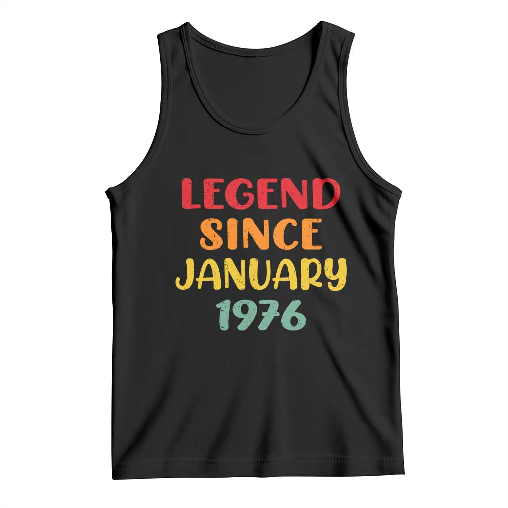 Personalized Legend Since 1976 Tank Top Custom Month Vintage Retro 50th Birthday Gifts 50 Years Old TS10 Black Print Your Wear