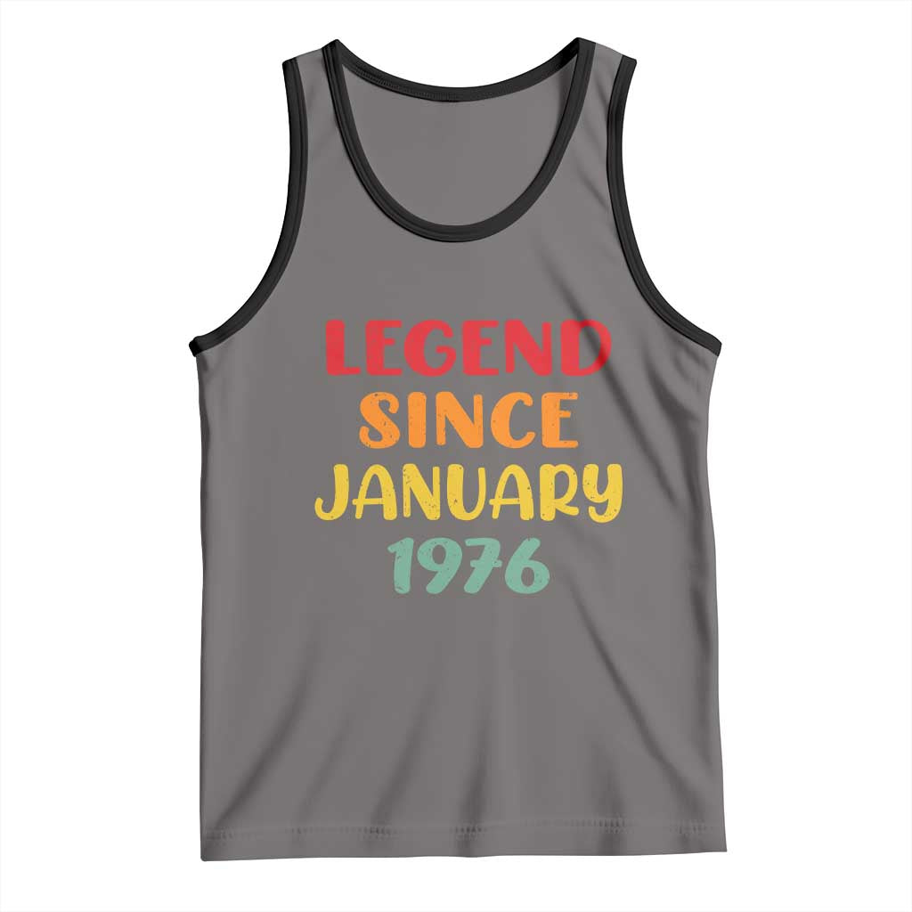 Personalized Legend Since 1976 Tank Top Custom Month Vintage Retro 50th Birthday Gifts 50 Years Old TS10 Deep Heather Black Print Your Wear