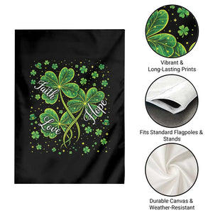 Four Leaf Clover Christian Garden Flag Irish Lucky Shamrock Faith Hope Love Religious TS10 Print Your Wear