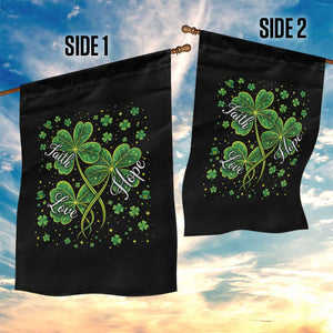 Four Leaf Clover Christian Garden Flag Irish Lucky Shamrock Faith Hope Love Religious TS10 Print Your Wear