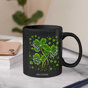 Four Leaf Clover Christian Coffee Mug Irish Lucky Shamrock Faith Hope Love Religious TS10 Print Your Wear
