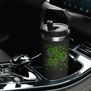 Four Leaf Clover Christian Flip Straw Tumbler Irish Lucky Shamrock Faith Hope Love Religious TS10 Print Your Wear