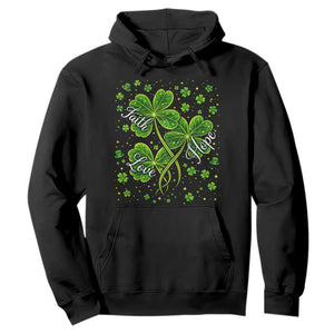 Four Leaf Clover Christian Hoodie Irish Lucky Shamrock Faith Hope Love Religious TS10 Black Print Your Wear