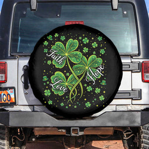 Four Leaf Clover Christian Spare Tire Cover Irish Lucky Shamrock Faith Hope Love Religious TS10 No hole Black Print Your Wear