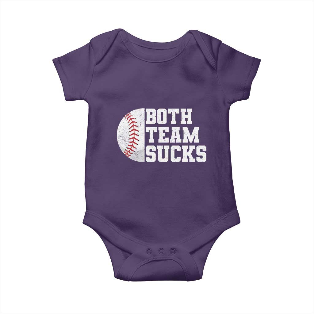Funny Baseball Baby Onesie Both Teams Sucks Meme TS10 Purple Print Your Wear