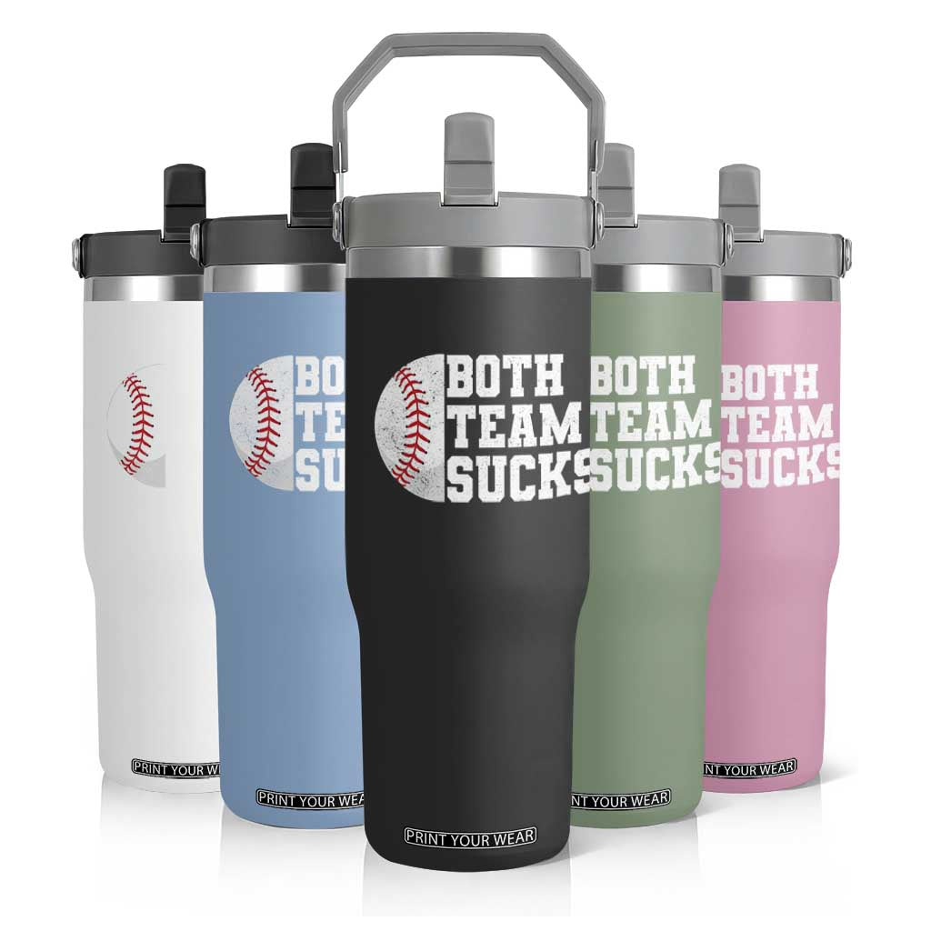 Funny Baseball Flip Straw Tumbler Both Teams Sucks Meme TS10 Print Your Wear