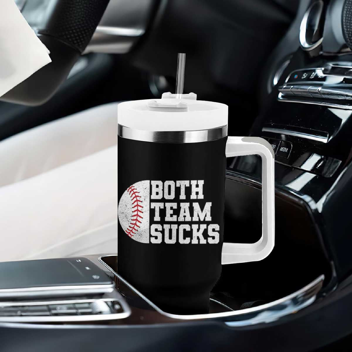 Funny Baseball Tumbler With Handle Both Teams Sucks Meme TS10 Print Your Wear