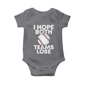 Funny Baseball Meme Baby Onesie I Just Hope Both Teams Lost TS10 Charcoal Print Your Wear