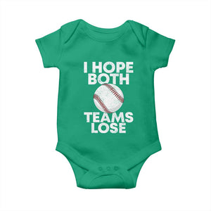 Funny Baseball Meme Baby Onesie I Just Hope Both Teams Lost TS10 Irish Green Print Your Wear