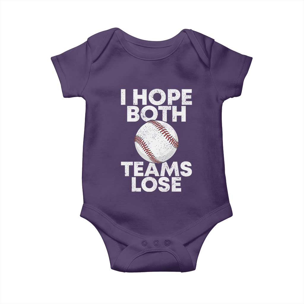 Funny Baseball Meme Baby Onesie I Just Hope Both Teams Lost TS10 Purple Print Your Wear