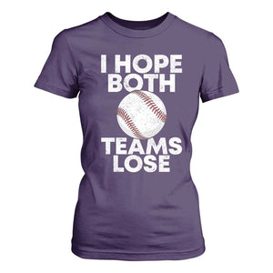 Funny Baseball Meme T Shirt For Women I Just Hope Both Teams Lost TS10 Purple Print Your Wear