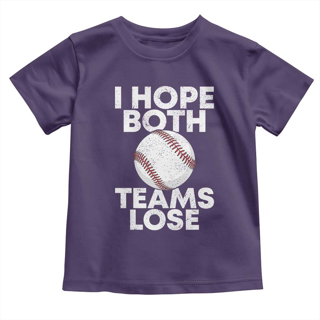 Funny Baseball Meme Toddler T Shirt I Just Hope Both Teams Lost TS10 Purple Print Your Wear