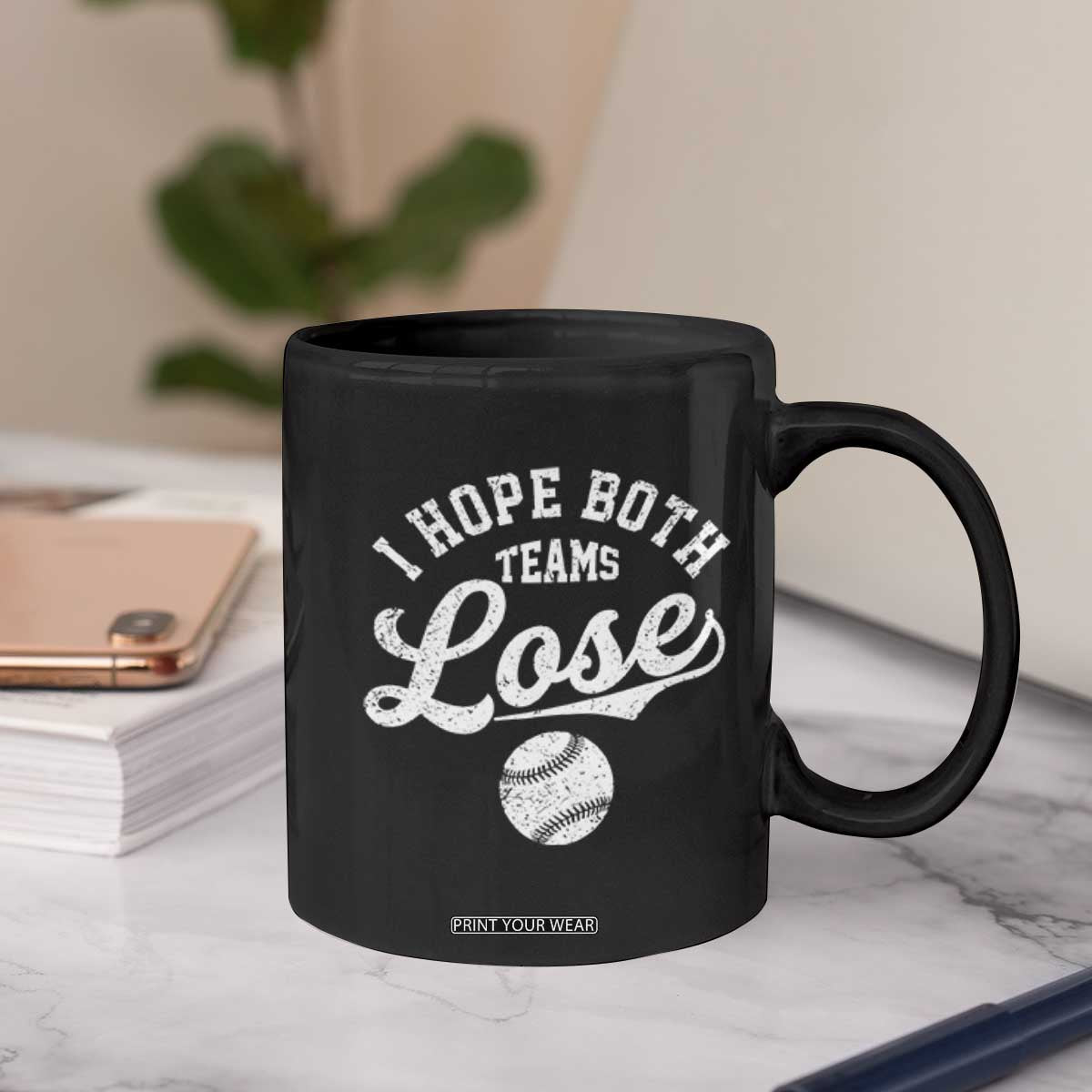 Baseball Meme Coffee Mug Retro I Just Hope Both Teams Lost Funny Sayings TS10 Print Your Wear