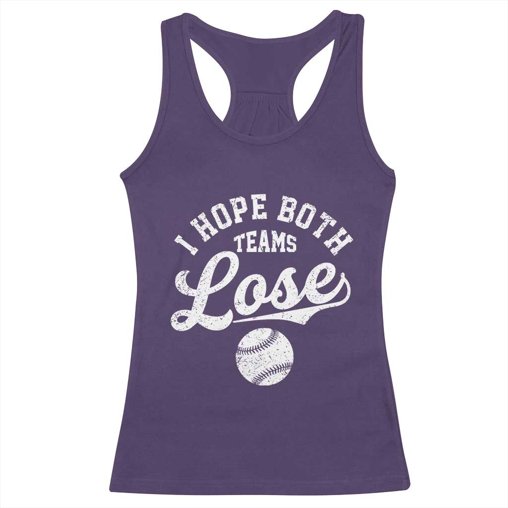 Baseball Meme Racerback Tank Top Retro I Just Hope Both Teams Lost Funny Sayings TS10 Purple Print Your Wear