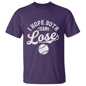 Baseball Meme T Shirt Retro I Just Hope Both Teams Lost Funny Sayings TS10 Purple Print Your Wear