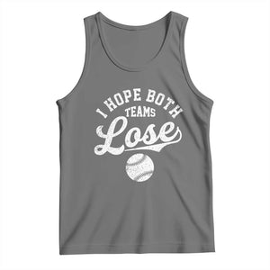 Baseball Meme Tank Top Retro I Just Hope Both Teams Lost Funny Sayings TS10 Black Heather Print Your Wear