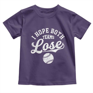 Baseball Meme Toddler T Shirt Retro I Just Hope Both Teams Lost Funny Sayings TS10 Purple Print Your Wear