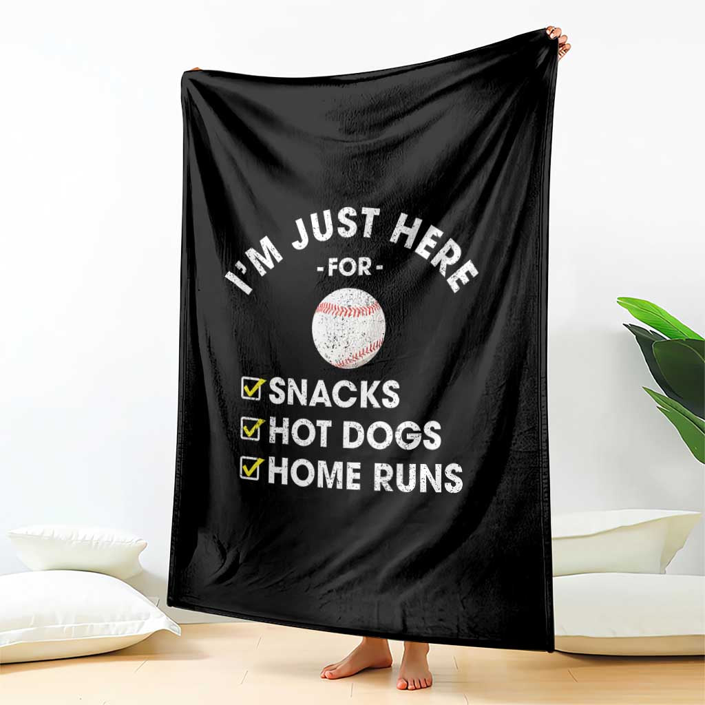 Funny Baseball Food Fans Throw Blanket Im Just Here for The Snacks Hot Dog TS10 Print Your Wear