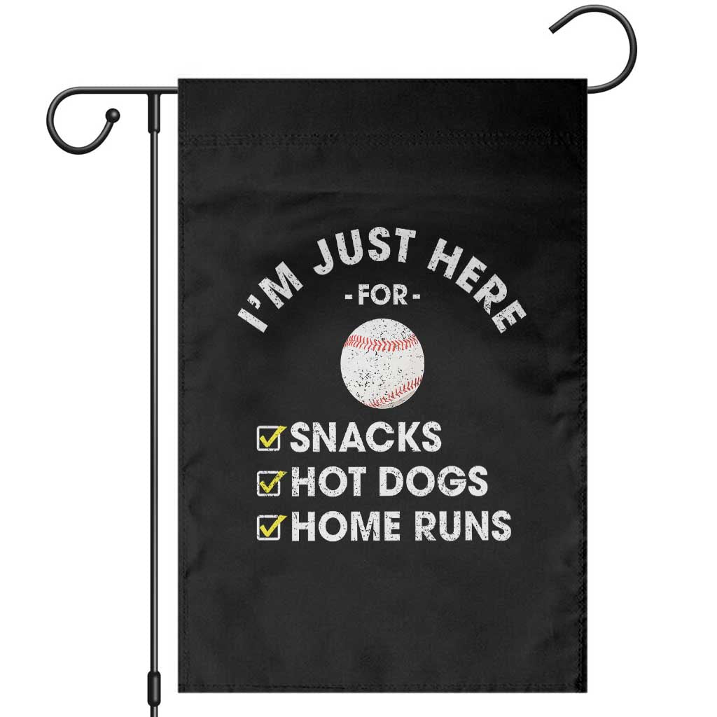 Funny Baseball Food Fans Garden Flag Im Just Here for The Snacks Hot Dog TS10 Black Print Your Wear