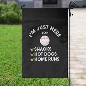 Funny Baseball Food Fans Garden Flag Im Just Here for The Snacks Hot Dog TS10 Print Your Wear