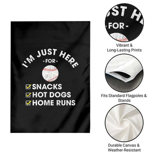 Funny Baseball Food Fans Garden Flag Im Just Here for The Snacks Hot Dog TS10 Print Your Wear