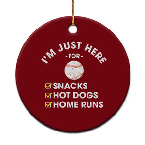 Funny Baseball Food Fans Ceramic Ornament Im Just Here for The Snacks Hot Dog TS10 1pc Red Print Your Wear