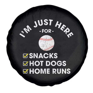 Funny Baseball Food Fans Spare Tire Cover Im Just Here for The Snacks Hot Dog TS10 Print Your Wear