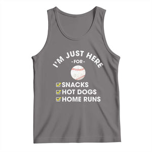 Funny Baseball Food Fans Tank Top Im Just Here for The Snacks Hot Dog TS10 Deep Heather Print Your Wear