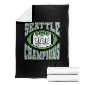 2026 Champion Seattle Throw Blanket Football Lovers TS10 Black Print Your Wear