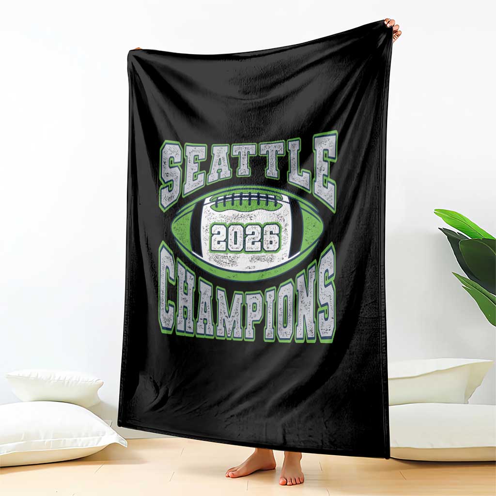 2026 Champion Seattle Throw Blanket Football Lovers TS10 Print Your Wear